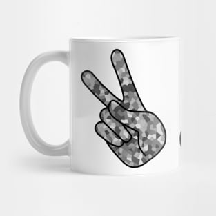 Peace Sign Hands Black Mug